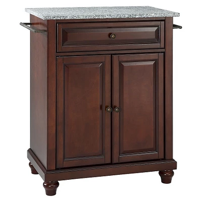 Cambridge Solid Granite Top Portable Kitchen Island - Vintage Mahogany - Crosley