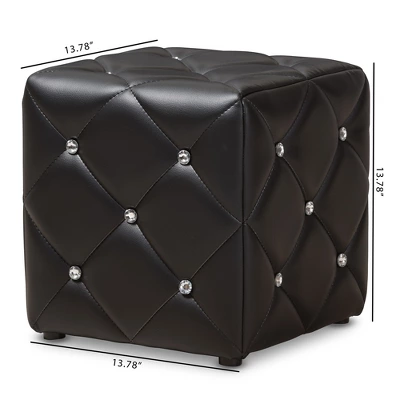 Stacey Modern And Contemporary Faux Leather Upholstered Ottoman - Baxton Studio - Image 4