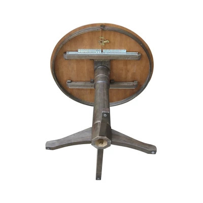 36" Justin Round Drop Leaf Dining Table Tan/Washed Coal - International Concepts - Image 6