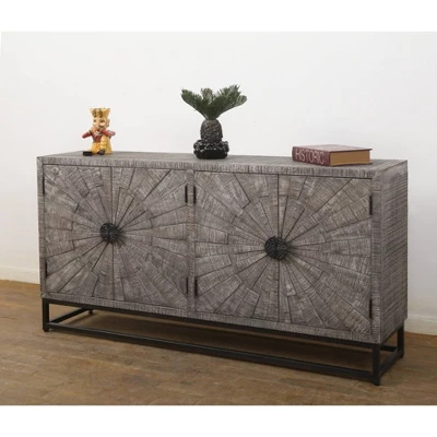 Cypress Creek 4 Doors Sideboard Gray - Treasure Trove Accents - Image 3