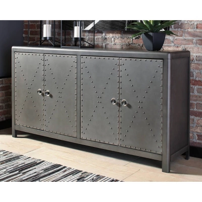 Rock Ridge Large Accent Cabinet Gunmetal Finish - Signature Design By Ashley