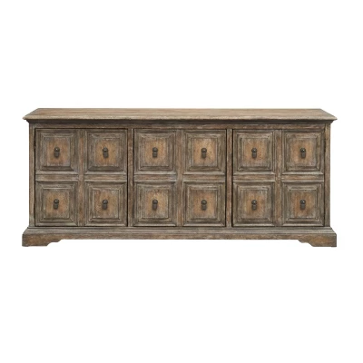 Dennis Antique Insipired 3 Door Storage Credenza/Sideboard Weathered Brown - Treasure Trove