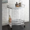 Aerin Server Cart Acrylic And Chrome - Steve Silver