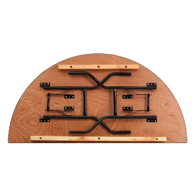 Flash Furniture 5-Foot Half-Round Wood Folding Banquet Table - Image 7