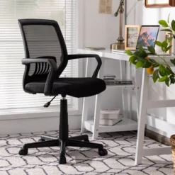 Costway Height Adjustable Mid-Back Mesh Chair Executive Chair W/ Lumbar Support