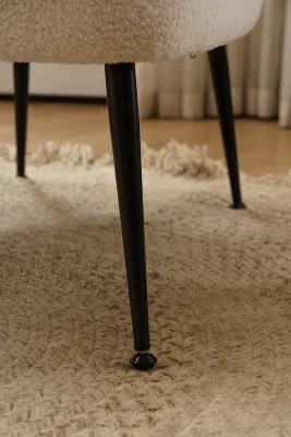 Tufted Back Teddy Fabric Slipper Chair Accent Chair-ModernLuxe - Image 10