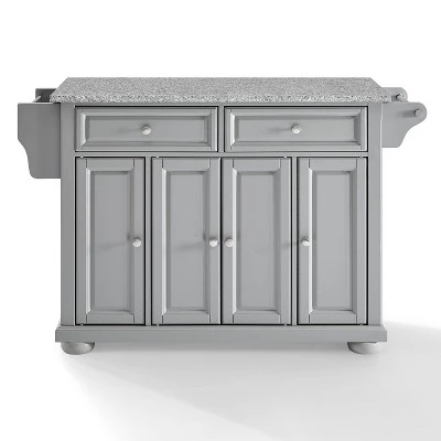 Alexandria Kitchen Island With Solid Granite Top Vintage Gray - Crosley - Image 3