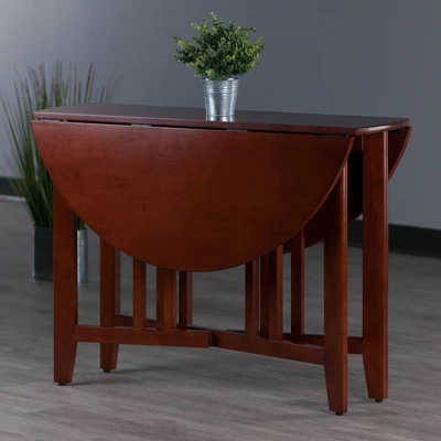 42" Alamo Round Double Drop Leaf Dining Table Wood/Walnut - Winsome - Image 8