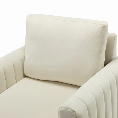 Iapygia Contemporary Tufted Wooden Upholstered Club Chair With Metal Legs For Bedroom And Living Room Club Chair | ARTFUL LIVING DESIGN - Image 6