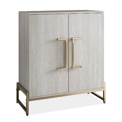 Larkin Faux Marble Wine Cabinet White - Steve Silver Co.