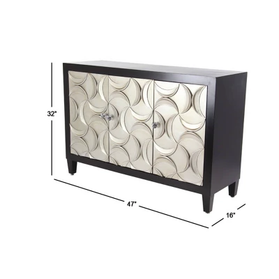 Modern Wood Rectangle Cabinet Black - Olivia & May - Image 8