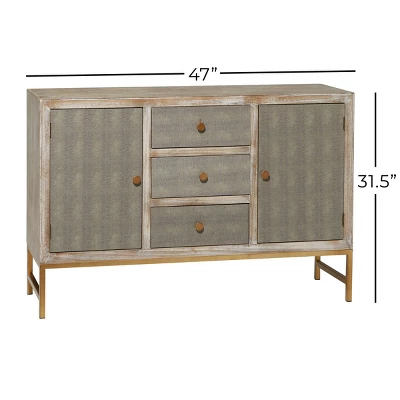 Contemporary Metal Cabinet Brown - Olivia & May - Image 16