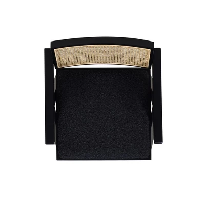 Jennifer Taylor Home Milan 29.5 Inch Modern Resin Webbing Back Bar Stool With Arms, Set Of 3, Ebony Black Boucle - Image 2