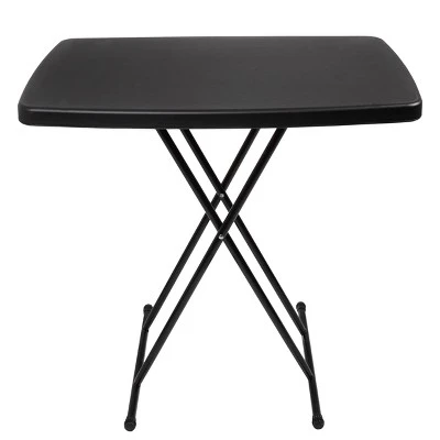 Folding Table Set - Set Of 2 Lightweight Portable Tables - Small Plastic Desk For Camping, Playing Cards, Crafting, And More By Everyday Home (Black) - Image 5