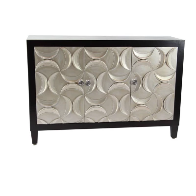 Modern Wood Rectangle Cabinet Black - Olivia & May - Image 4