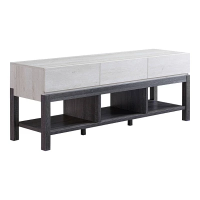 Contra TV Stand For TVs Up To 66" White Oak/Distressed Gray - MiBasics - Image 2