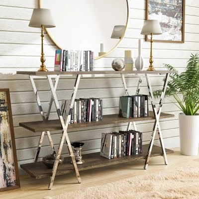 47" Seto 3 Shelf Console Table Dark Oak - HOMES: Inside + Out