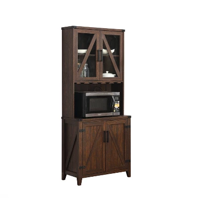 Wall Bar Cabinet With Glass Doors - Home Source - Image 9