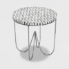 Zahra Round Side Table Black/White - Adore Decor