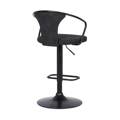 Ian Contemporary Adjustable Barstool Black - Armen Living - Image 3