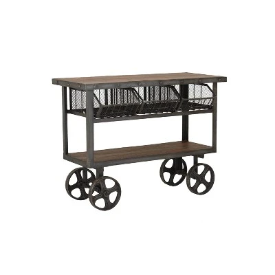 Industrial Metal Console Table Dark Black - Olivia & May - Image 2