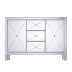 Monroe 3 Drawer Mirrored Cabinet Silver - Aiden Lane