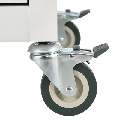 54.3 Inch Width Kitchen Island Cart With Solid Wood Top, 4 Door Cabinet, Two Drawers, Spice Rack And Locking Wheels-ModernLuxe - Image 12