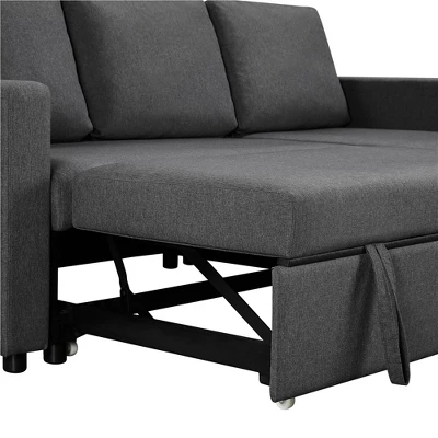 Yaheetech Convertible L-Shaped Sofa Bed With Chaise & Pull Out Bed & Storage - Image 7