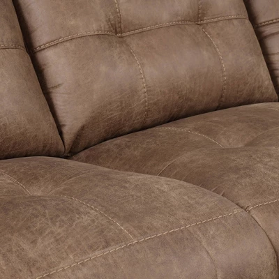 3pc Anastasia Microfiber Reclining Sectional Sofa Cocoa - Steve Silver Co. - Image 4