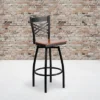 Emma And Oliver Black "X" Back Swivel Metal Restaurant Dining Barstool