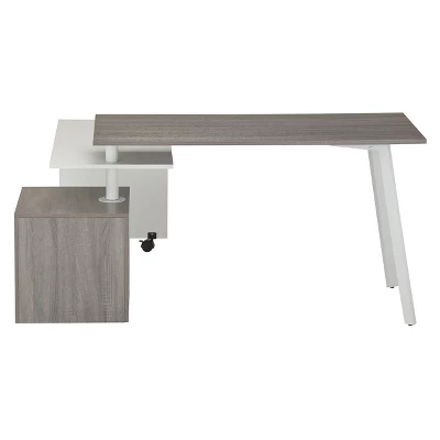 Rotating Multi Positional Modern Desk Light Gray - Techni Mobili - Image 11