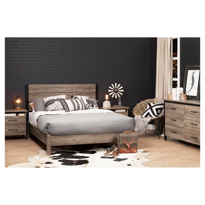 Munich 2 - Drawer Nightstand - Weathered Oak And Matte Black - South Shore - Image 3