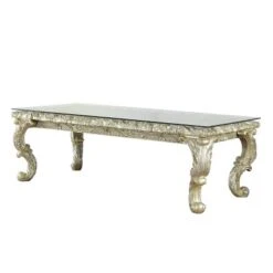 99" Vatican Dining Table Champagne Silver Finish - Acme Furniture