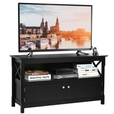 Costway Free Standing TV Cabinet Wooden Console TV Media Entertainment - Image 11