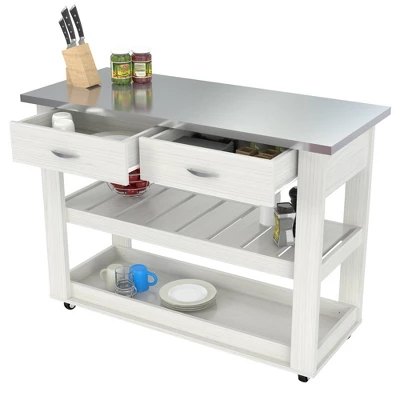 Kitchen Cart White - Inval - Image 2