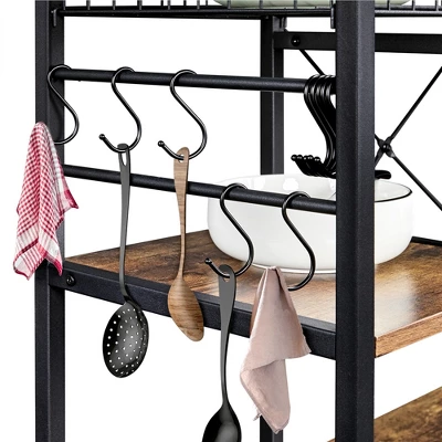 Yaheetech Kitchen Storage Rack With Basket/Hooks/Storage - Image 4