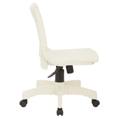 Armless Wood Banker's Chair Antique White - OSP Home Furnishings - Image 2