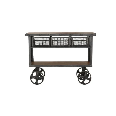 Industrial Metal Console Table Dark Black - Olivia & May - Image 7