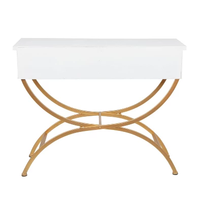 Contemporary Pine Console Table White - Olivia & May - Image 2