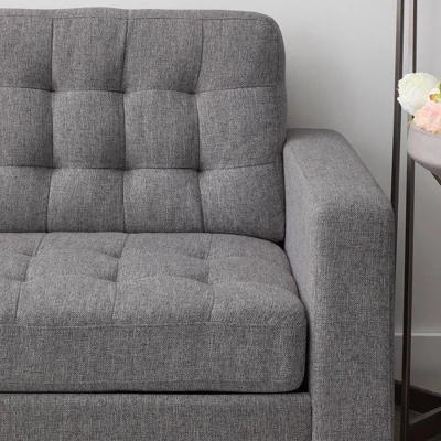 76” Brynn Upholstered Square Arm Sofa With Buttonless Tufting - Brookside Home - Image 10