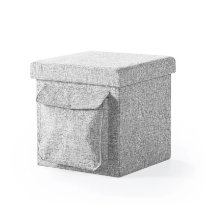 15" Cube Storage Ottoman With Pocket And Flip Top Tray - Mellow - Image 2