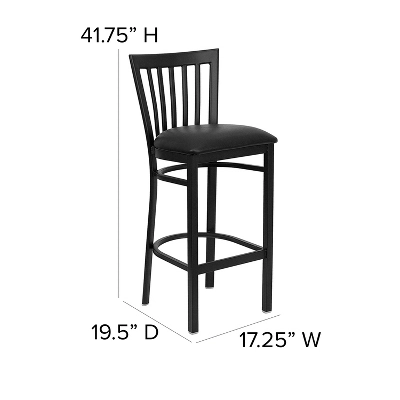 Flash Furniture Black School House Back Metal Restaurant Barstool - Image 3