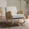 Adena Rocking Accent Chair With Rattan Arms | Karat Home-Beige