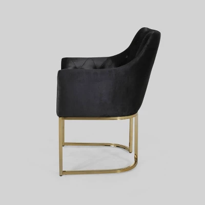 McDonough Modern Tufted Glam Accent Chair Black - Christopher Knight Home - Image 2