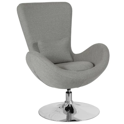 Merrick Lane High-Back Egg Style Lounge Chair With 360° Swivel Metal Base - Image 15