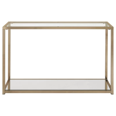 Cora Console Sofa Table With Glass Top And Mirror Shelf Brass - Coaster - Image 2