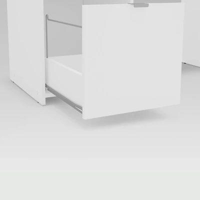 Cambridge 3 Drawer Writing Desk With Shelf White - Polifurniture - Image 2