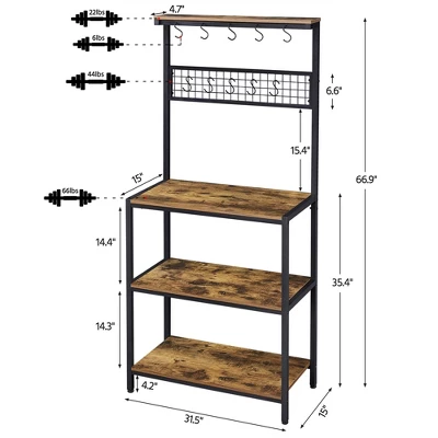 Yaheetech Kitchen Bakers Rack With 4 Storage Shelves - Image 2