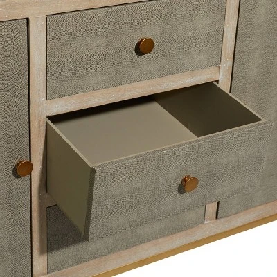 Contemporary Metal Cabinet Brown - Olivia & May - Image 3