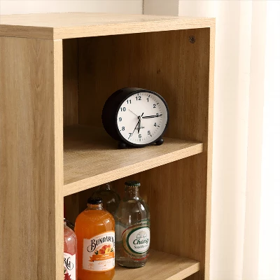 Freya 55.12" High Mesh Accent/Side Cabinet With 1 Rattan Cabinet Door And 3 Open Shelves-Maison Boucle - Image 3